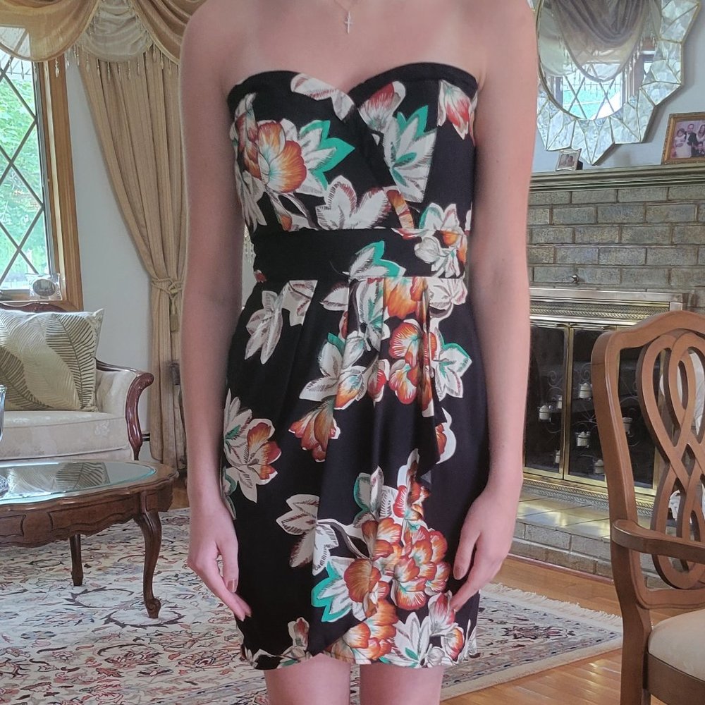 Strapless Dress American Rag Dress, Size Small Juniors, Floral